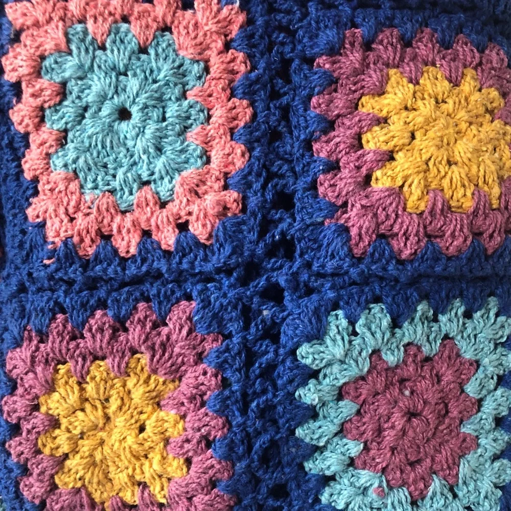 Wild Sage Granny Square Crochet Throw Blanket 50